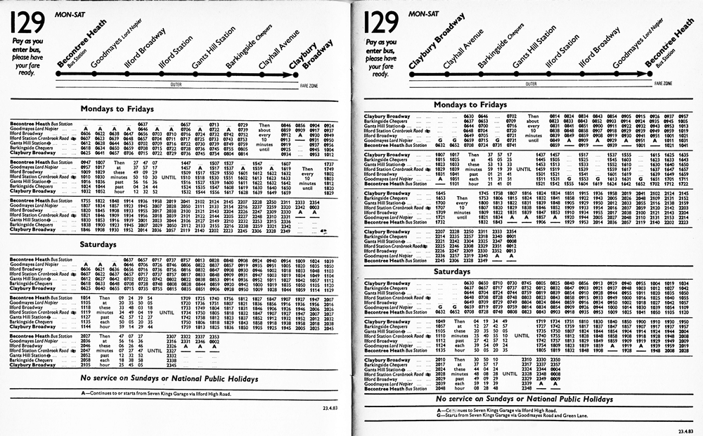 London Bus Route 129