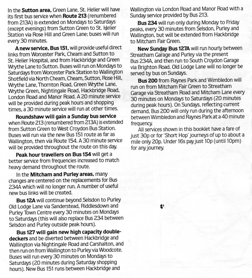 February 1984 changes