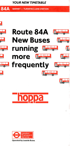 February 1991 leaflet, click for times