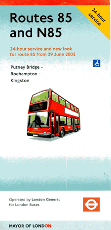 85 leaflet dated 2002, click for times