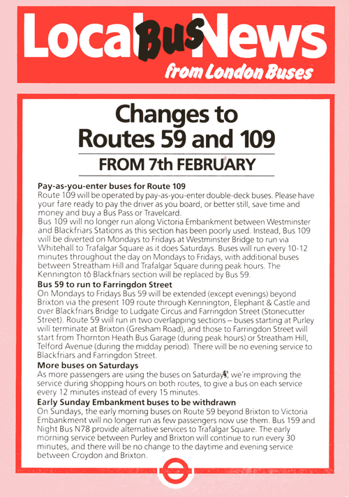 1987 leaflet, click for 109 timetable