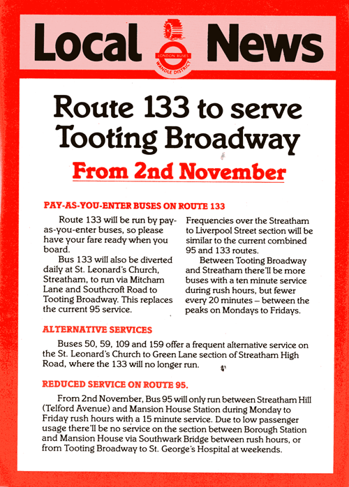 November 1985 leaflet