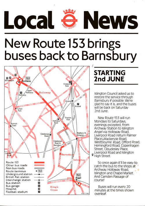 Introduction leaflet Route 153