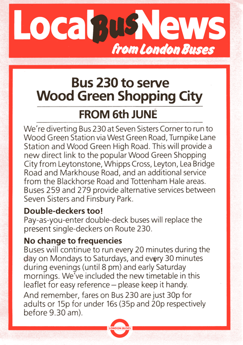 1987 LEAFLET, CLICK FOR TIMES