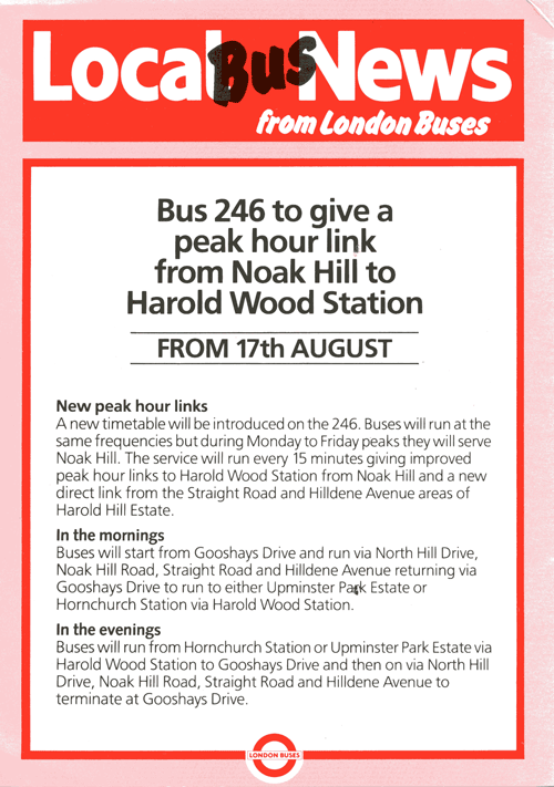 AUGUST 1987 Leaflet, click for timetable