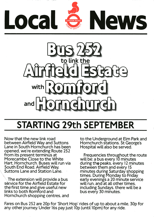 1984 changes, click for timetable