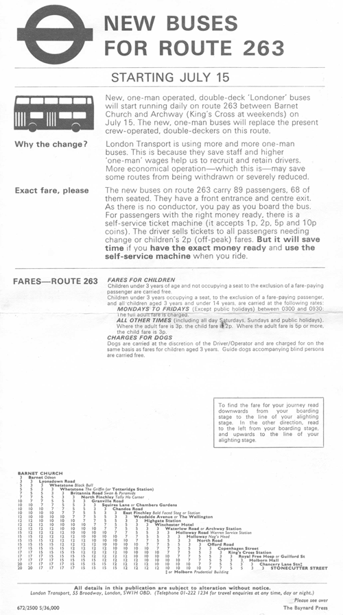 July 1972 OPO introduction, click for times