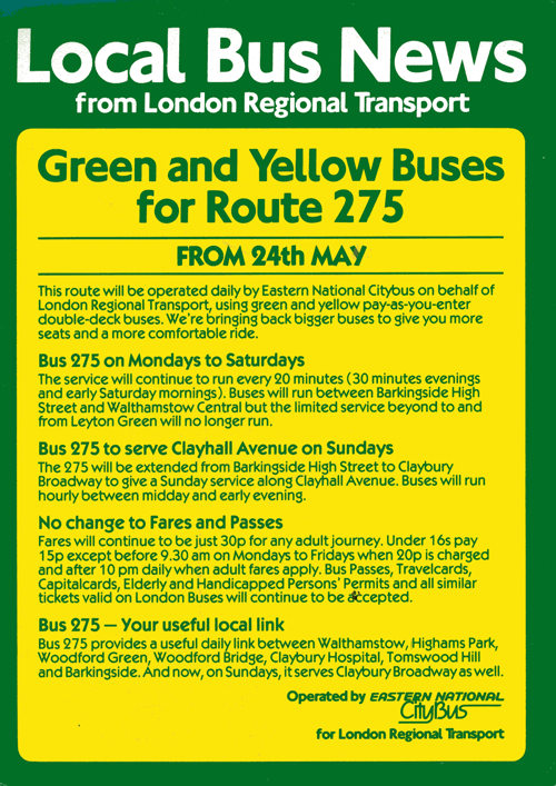 1985 leaflet, click for timetable