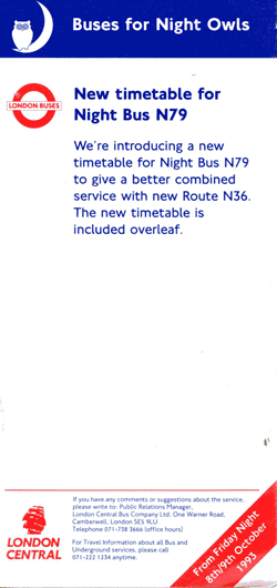 N79 leaflet, click for times