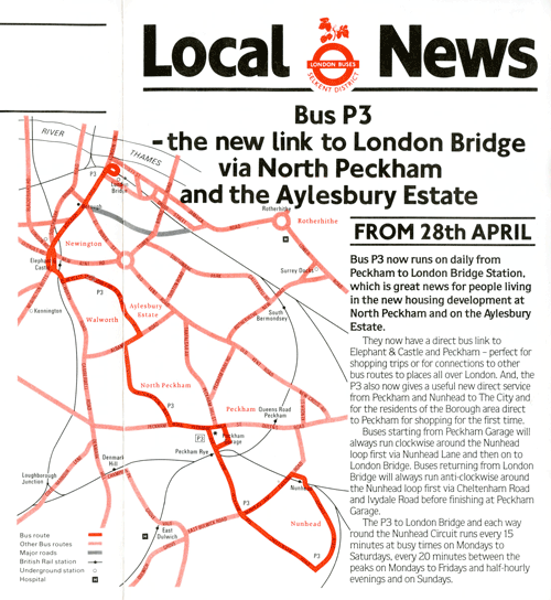 1984 leaflet, click for times