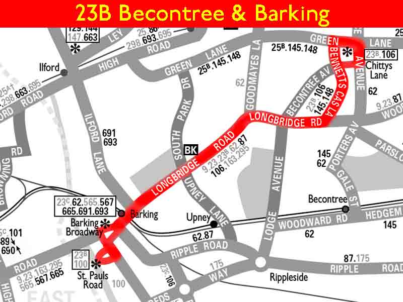 Route 23B taken from 1943 map drwn by Mike Harris