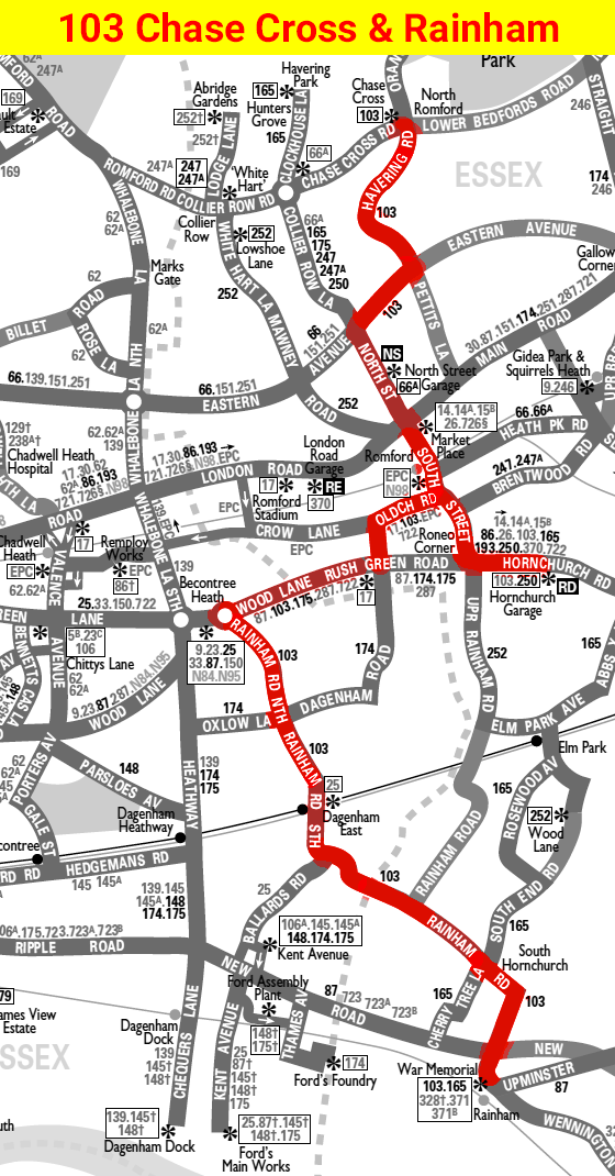 July 1964 map including RD garage spur