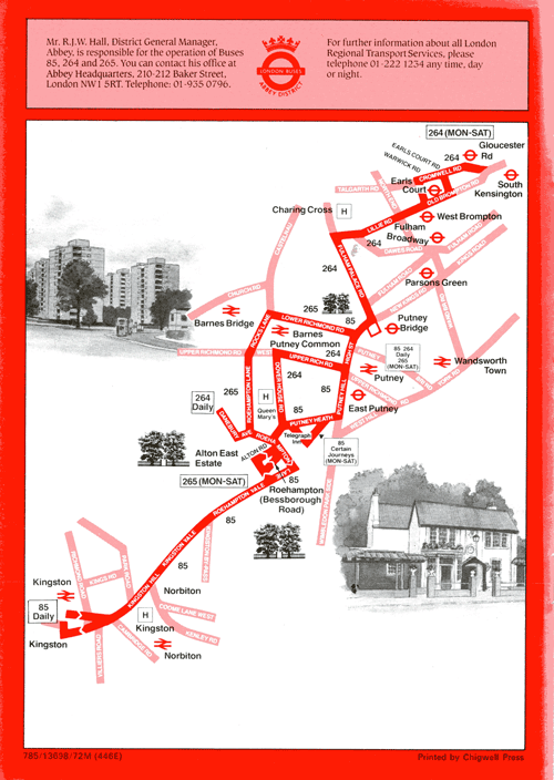 Puney changes June 1985 map