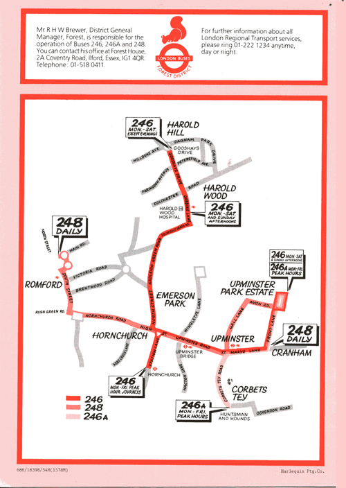 Upminster diagram 1986