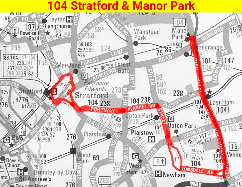 104 Route Map Spring 1990