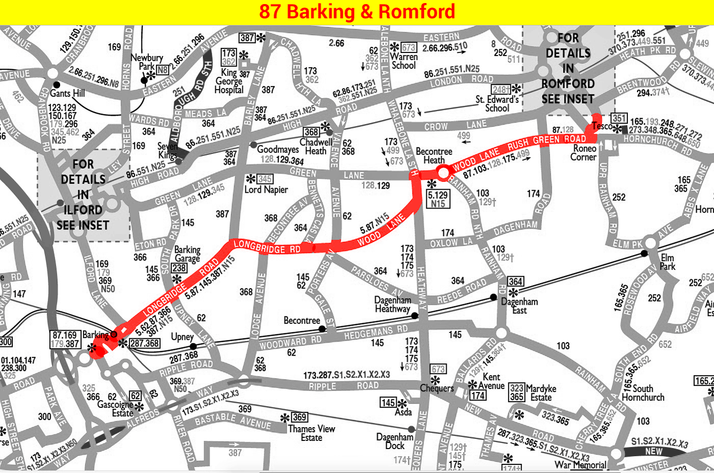 Route 87 as shown on 1995 map