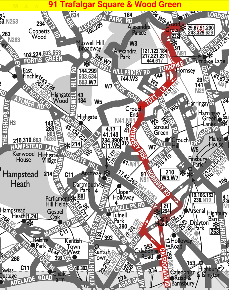 2026 map showing 1st August change from Crouch end to wood Green