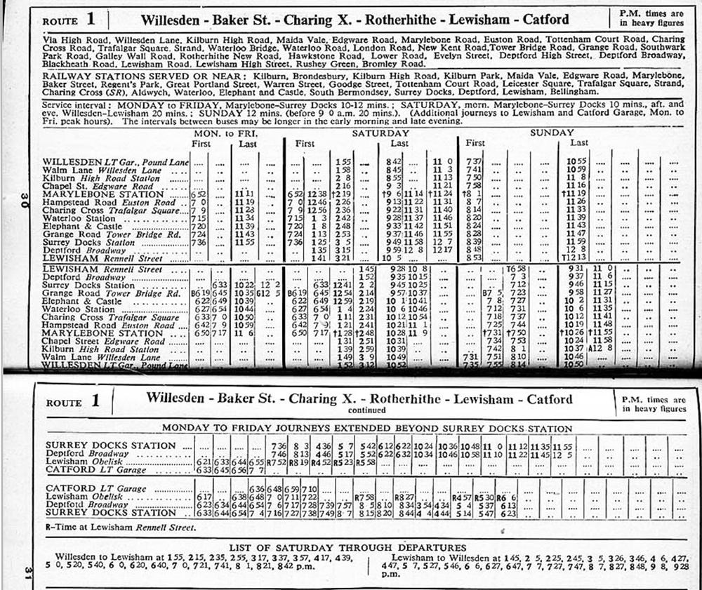 November 1958 first and last times
