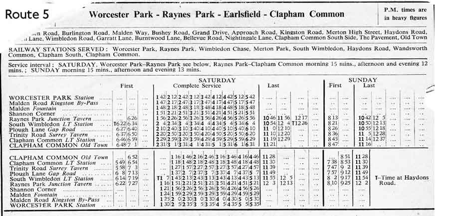 April 1949 first and last buses