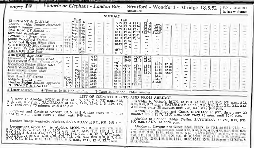 August 1952 first and last times