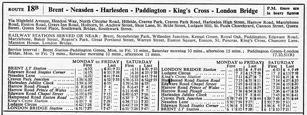 October 1951  first and last times