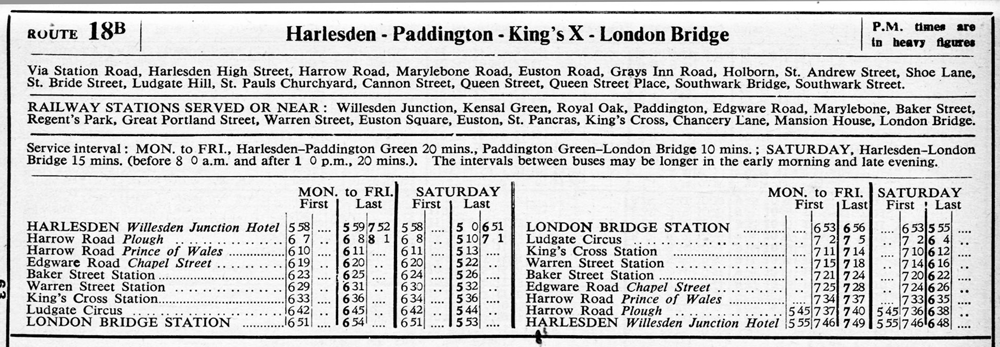 November 1958 first an last buses