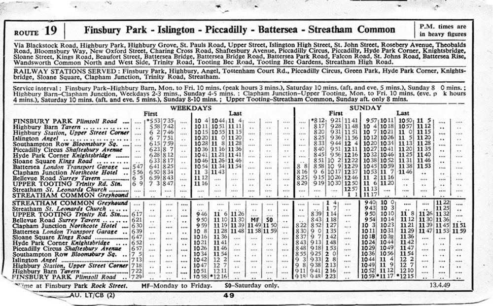 April 1949 first and last times