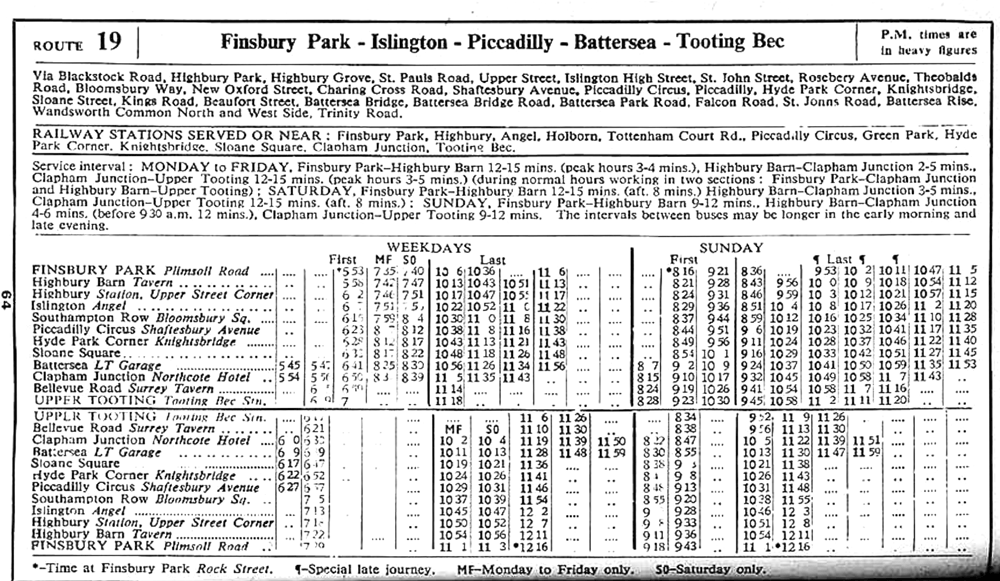 Nov 1958 first and last times