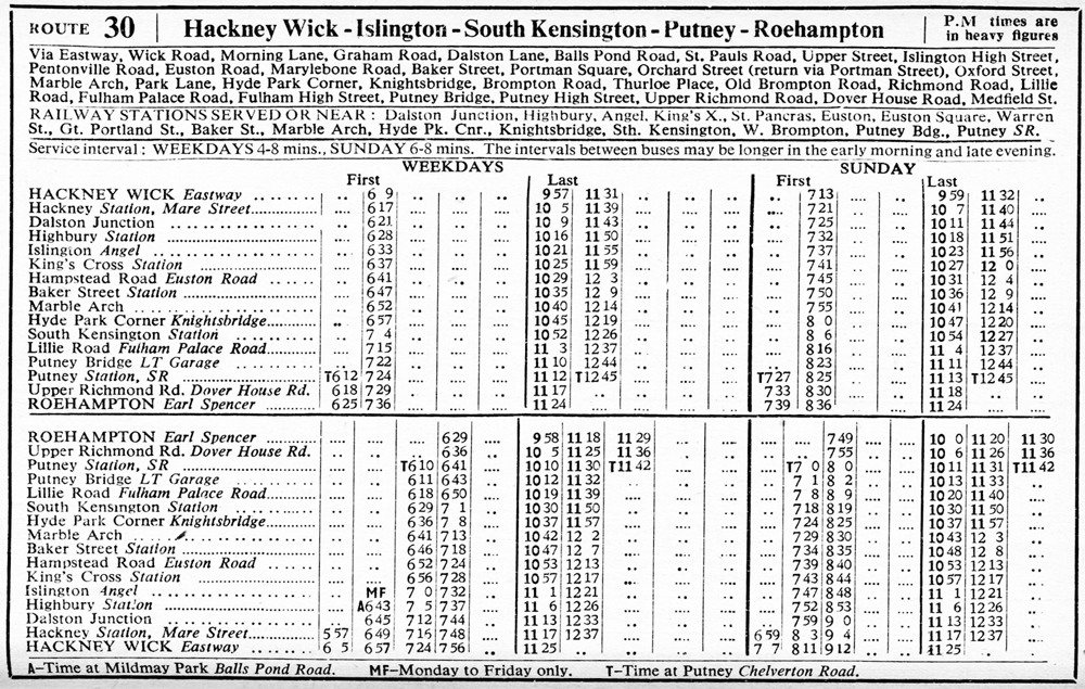 November 1958 first and last times