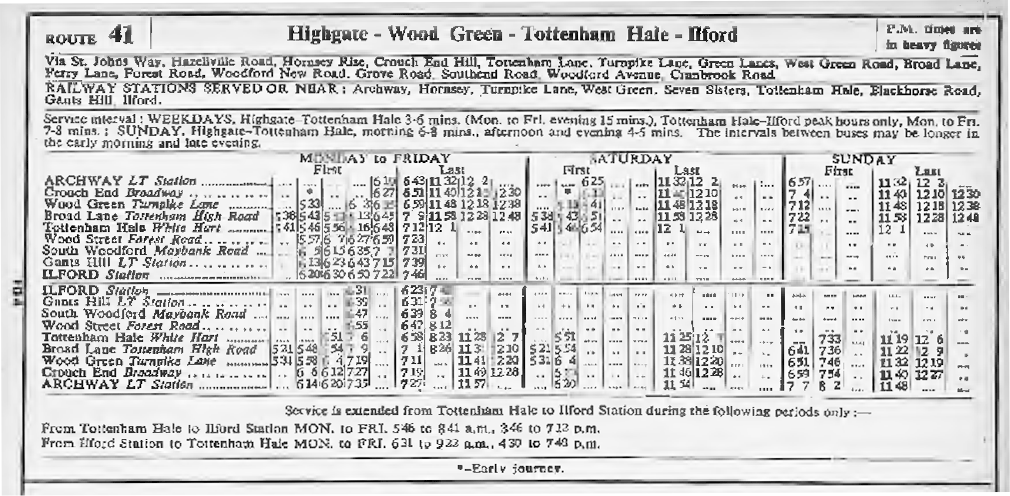 November 1958 first and last times