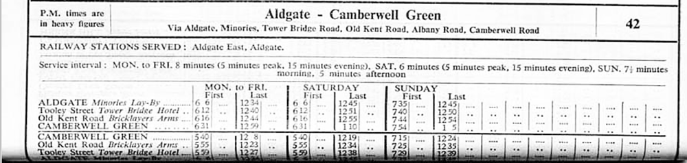 March 1940 first and last buses