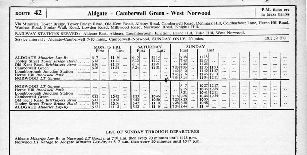 May 1952 first and last times