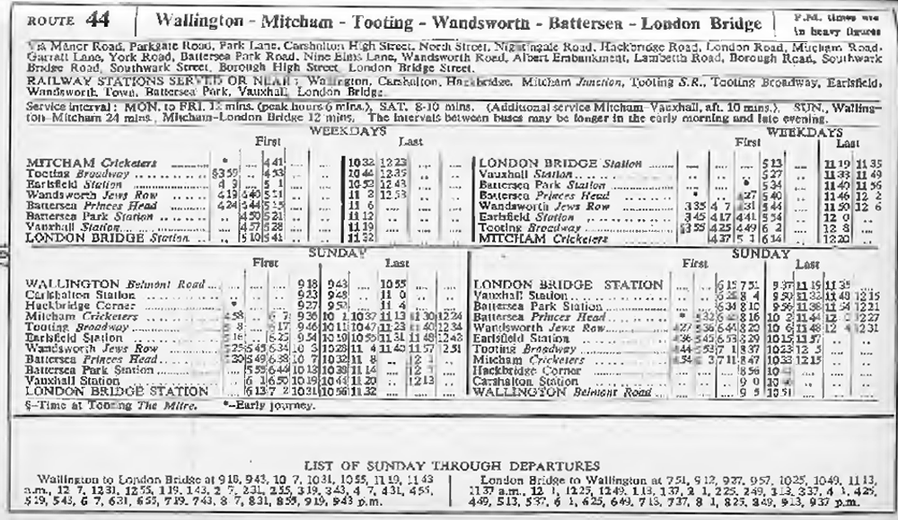 November 1958 first and last times