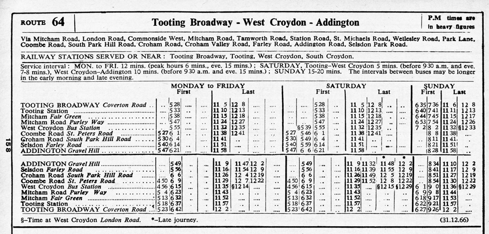 December 1966 first and last times