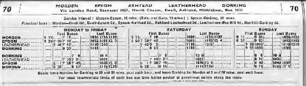 October 1934 first and last buses