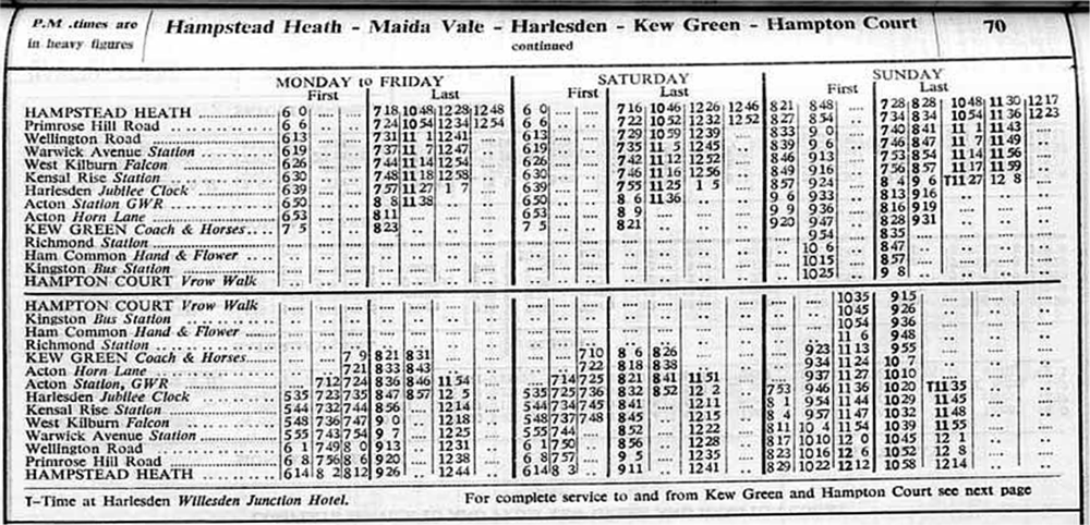 May 1940 first and last buses