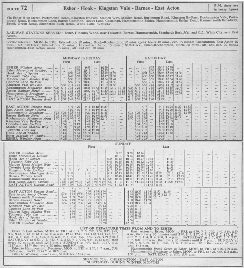 October 1950 first and last times