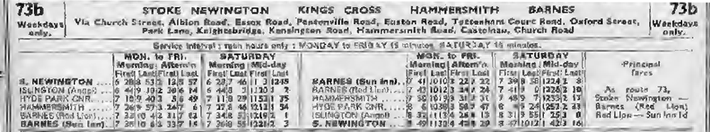 October 1934 first and last buses