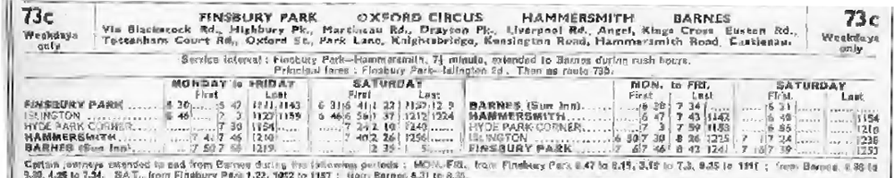 October 1934 first and last buses