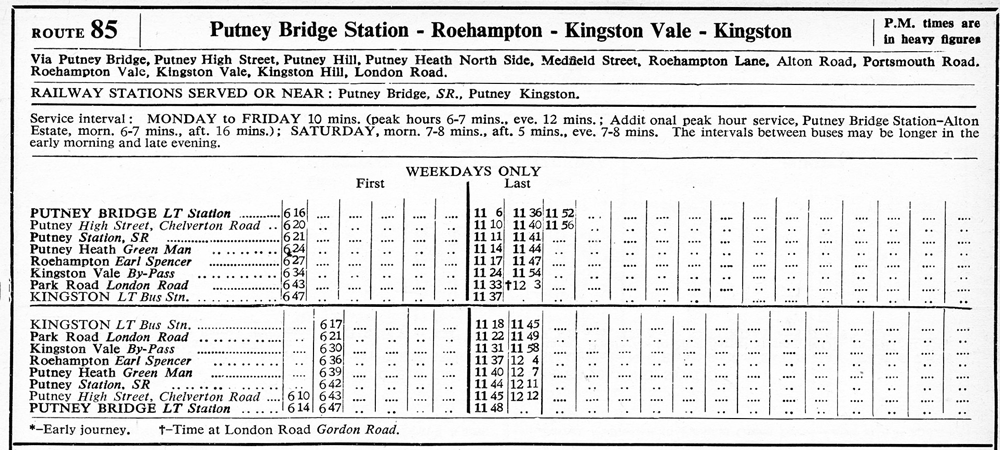 November 1958 first and last times