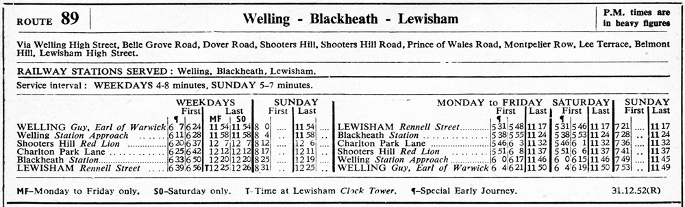 DECEMBER 1952 FIRST AND LAST TIMES