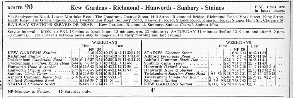 November 1958 first and last times