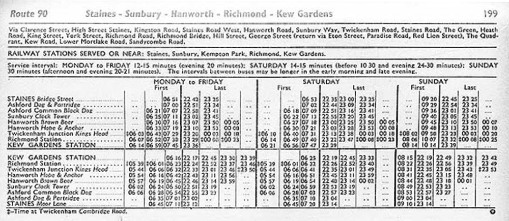 September 1968 first and last buses