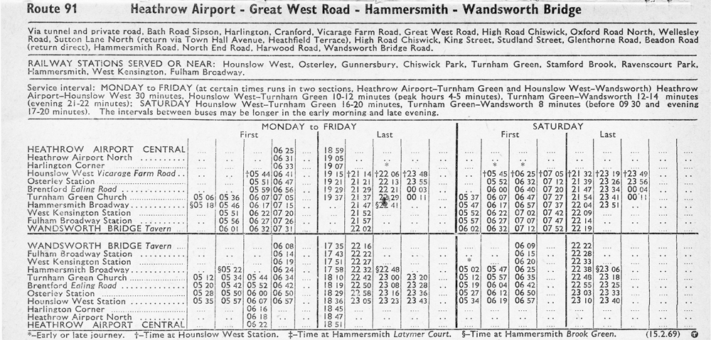 February 1969 first and last times