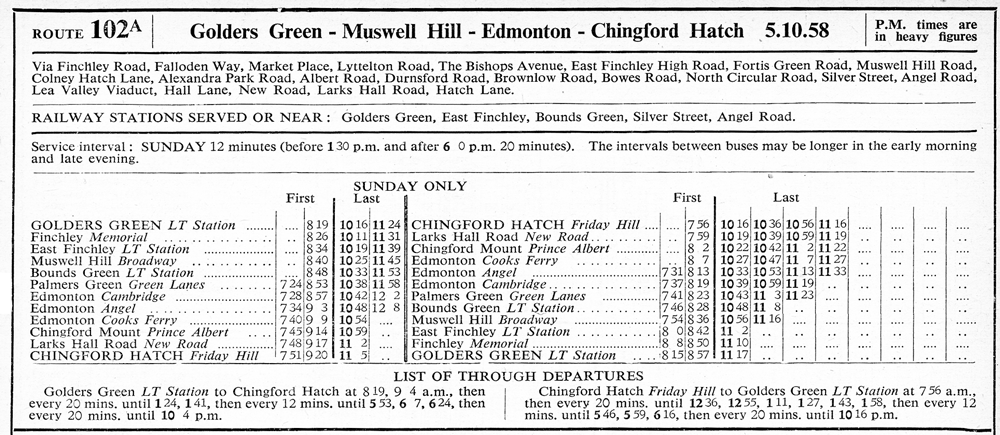 102A first and last times November 1958