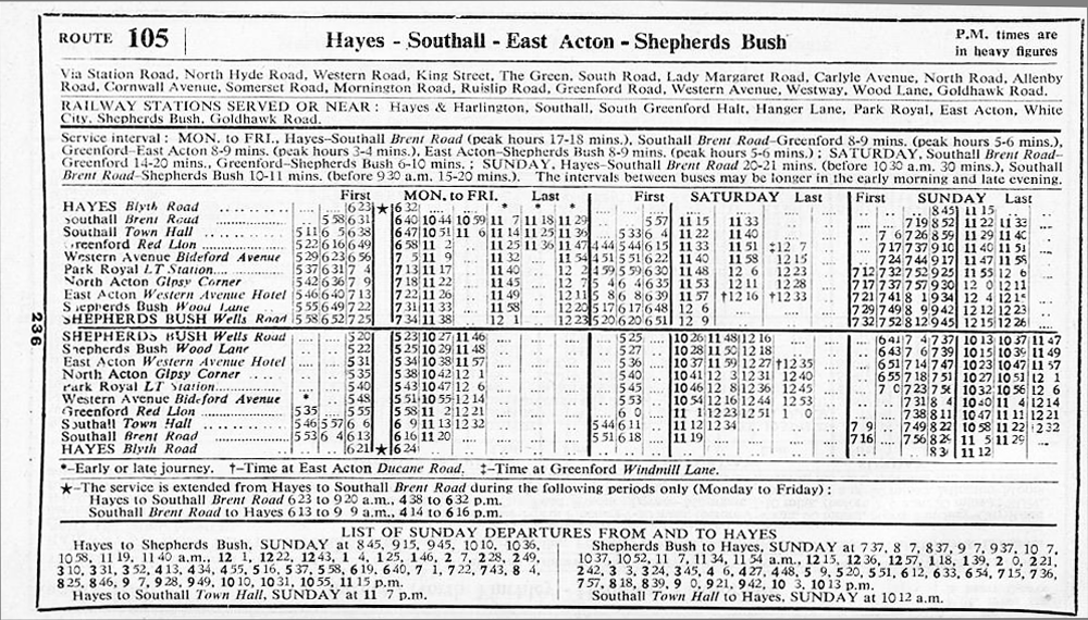 First and last bus October 1965