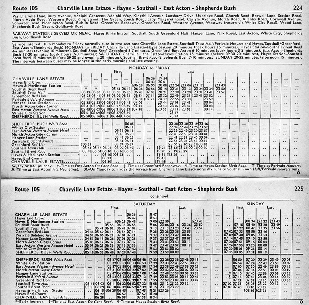 September 1968 first and last buses