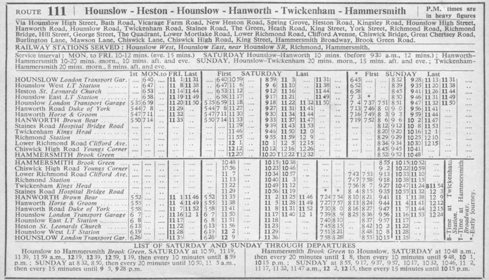 October 1950 first and last times