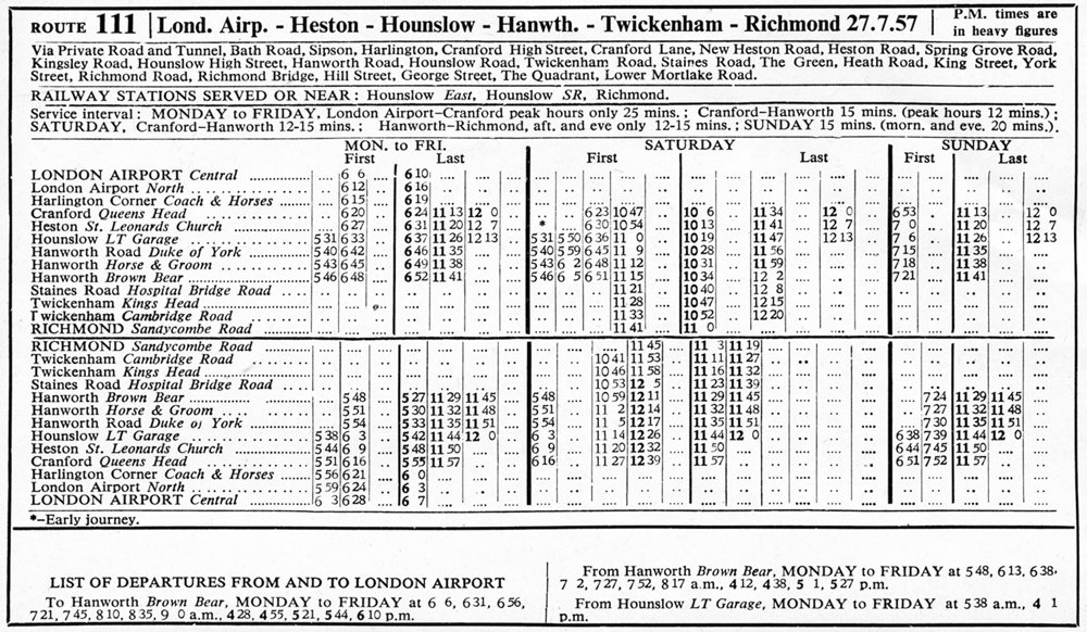 1957 First and last buses