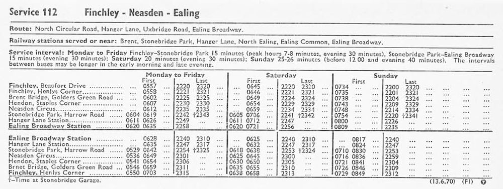 June 1970 first and last times